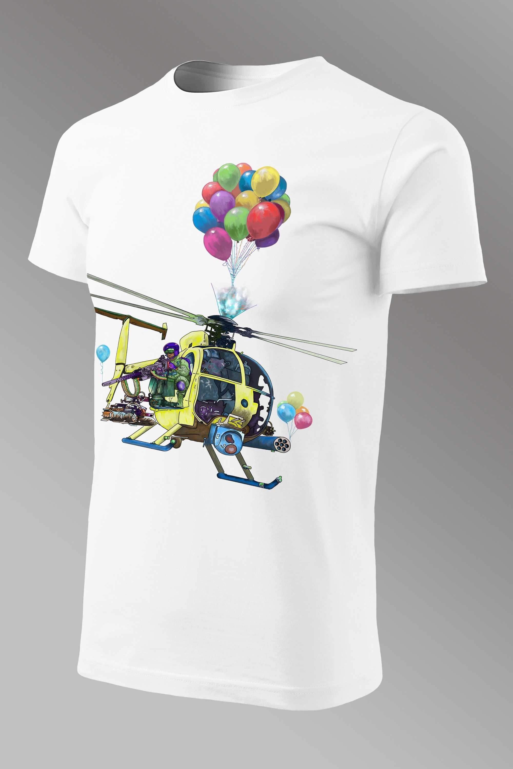 T-shirt helicopter and balloons