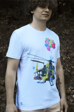 T-shirt helicopter and balloons