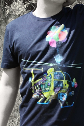 T-shirt helicopter and balloons