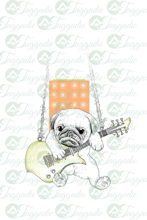 T-shirt Puppy with a guitar