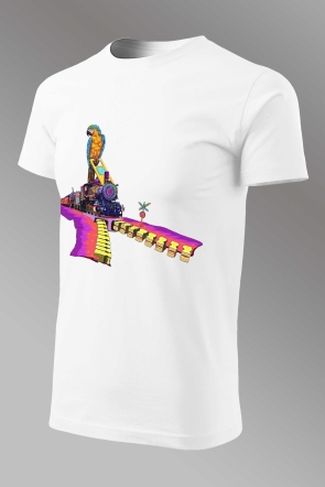 T-shirt Train with a parrot