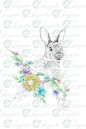 T-shirt bunny with flowers